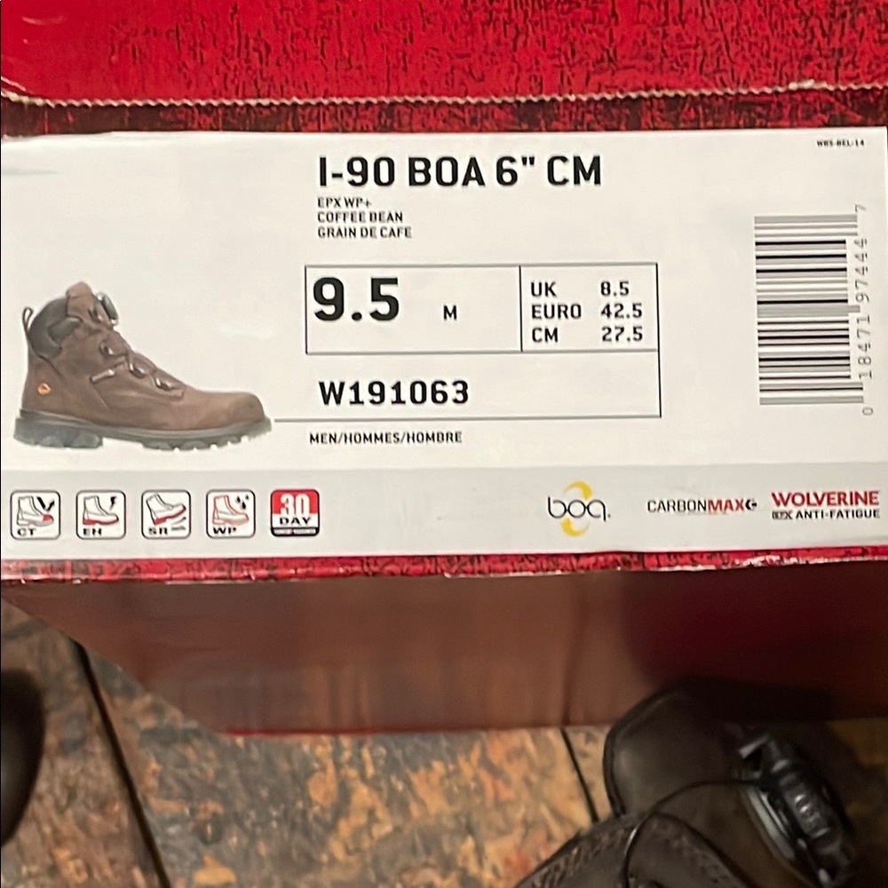 Wolverine Brown Leather Work Boots High-Top Durable - Picture 6 of 8